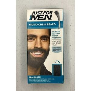 Just For Men Mustache & Beard (M-55) Brush-In Color Base - Real Black